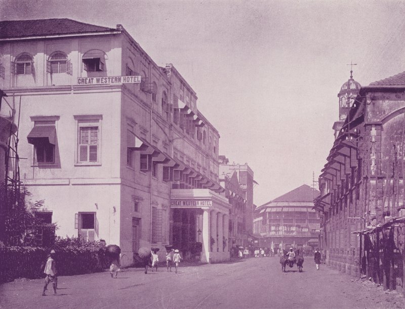 Great Western Hotel ve Apollo Caddesi, Bombay by English Photographer