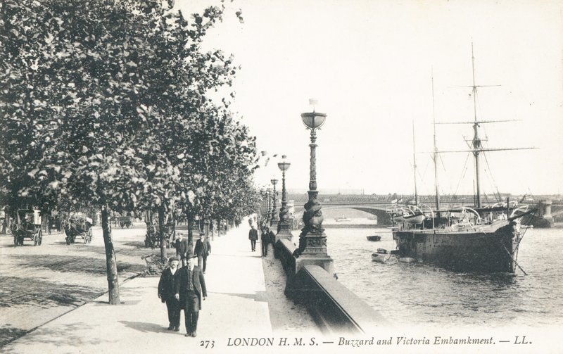 HMS Buzzard, Victoria Embankment