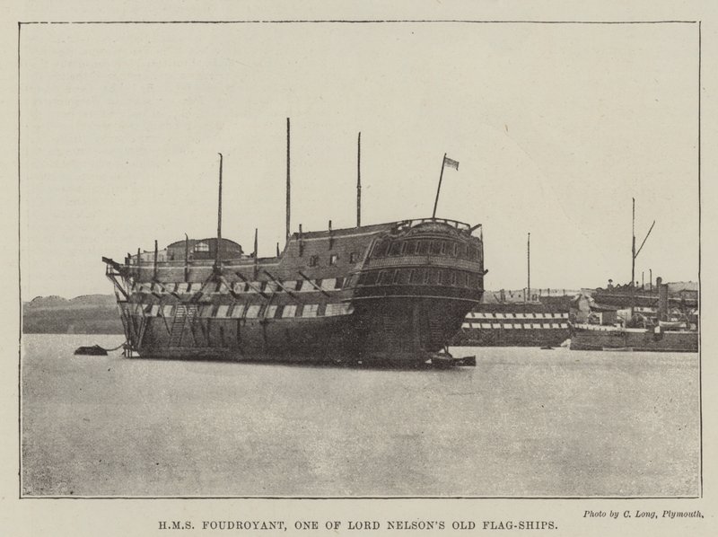 HMS Foudroyant, Lord Nelsons Eski Bayrak Gemilerinden Biri by English Photographer