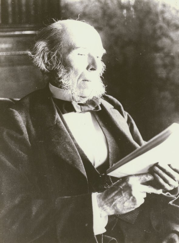 Herbert Spencer, portre, okuma (s/b fotoğraf) by English Photographer