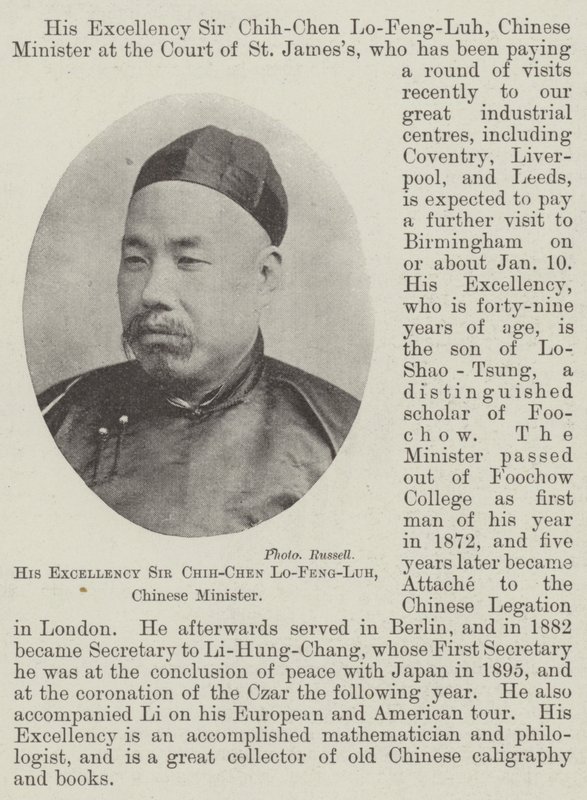 Ekselansları Sir Chih-Chen Lo-Feng-Luh, Çin Bakanı by English Photographer
