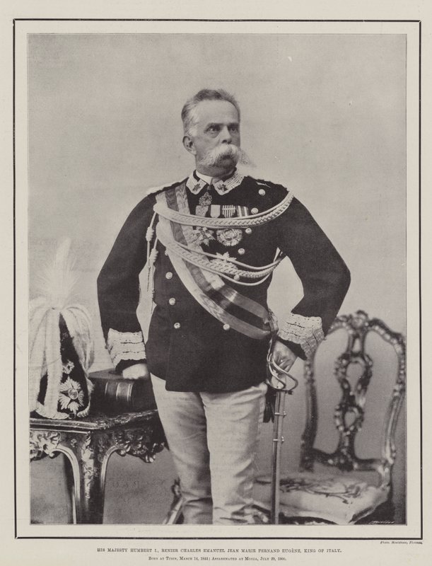 Majesteleri Humbert I, Renier Charles Emanuel Jean Marie Fernand Eugene, İtalya Kralı by English Photographer