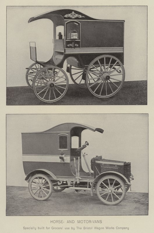 Atlı ve motorlu kamyonetler (s/b fotoğraf) by English Photographer