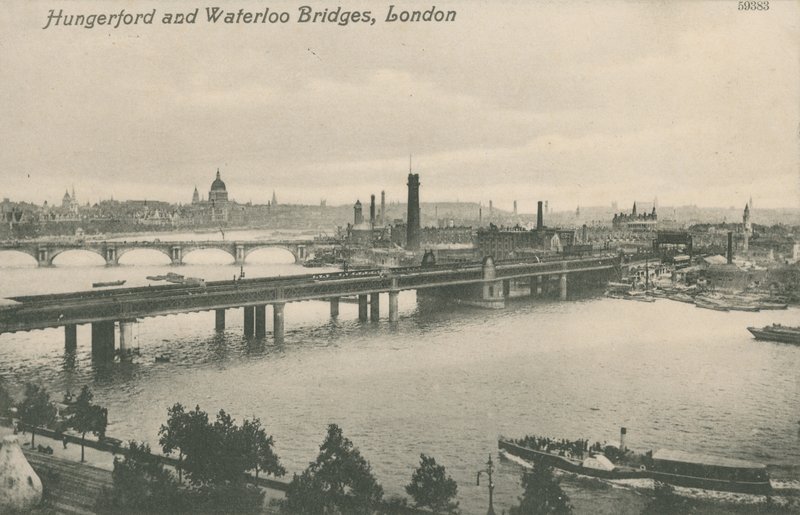 Hungerford ve Waterloo Köprüleri, Londra by English Photographer