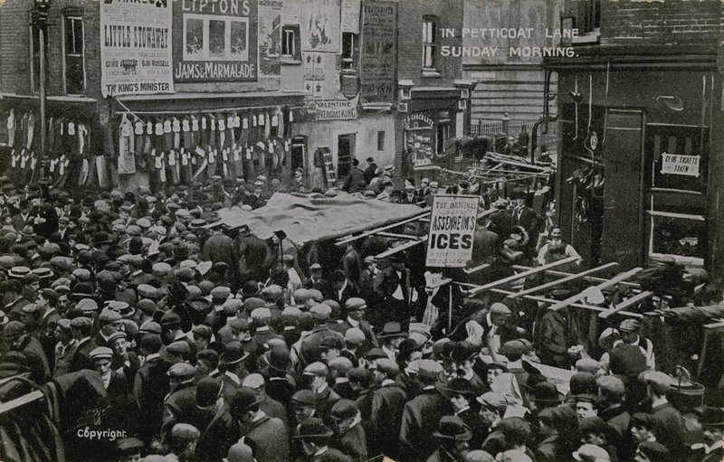 Pazar sabahı Petticoat Lane, Londra