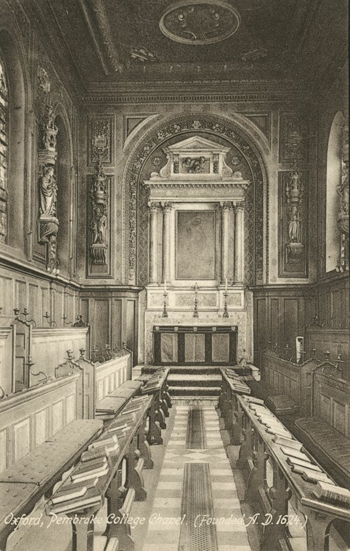 İçişleri, Pembroke College Şapeli, Oxford, Oxfordshire (s/b fotoğraf) by English Photographer