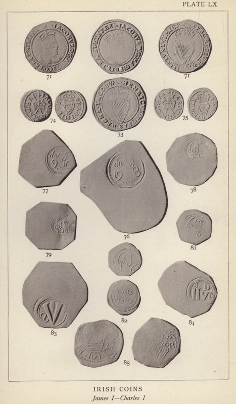 İrlanda Paraları, James I, Charles I (s/b fotoğraf) by English Photographer