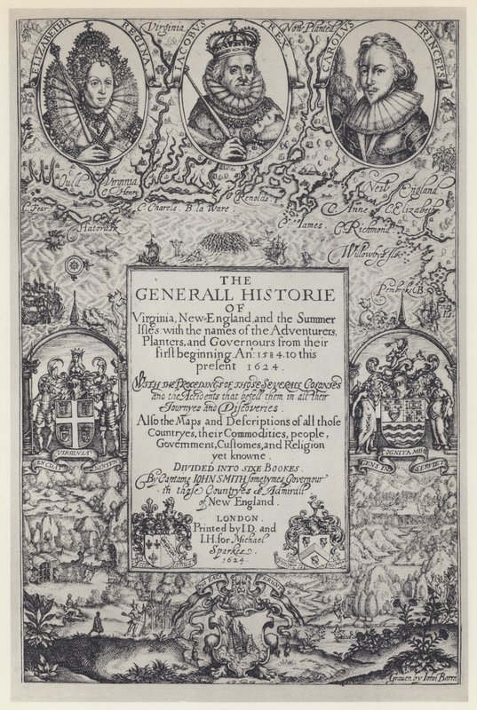 John Smith, The Generall Historie of Virginia, J Dawson for M Sparkes 1624 (s/b fotoğraf) by English Photographer