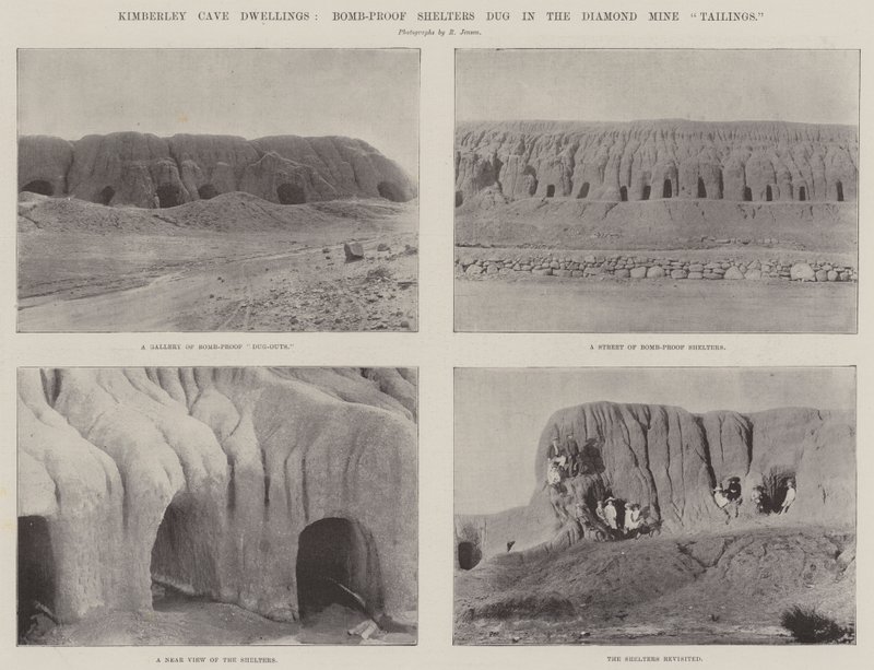 Kimberley Mağara Konutları, Elmas Madeni Atıkları İçin Bomba Korumalı Sığınaklar by English Photographer