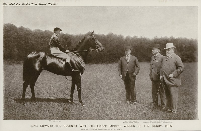 Kral Edward VII, atı Minoru ile Derby'nin galibi by English Photographer