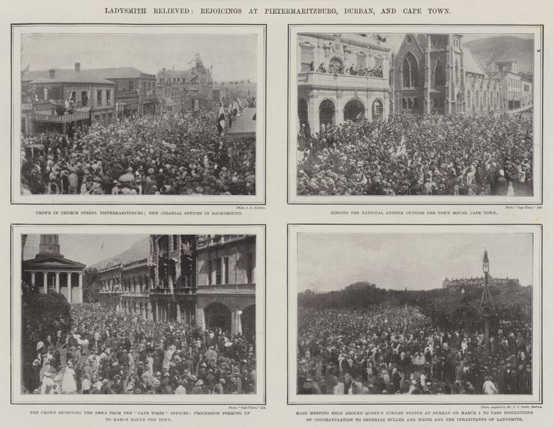Ladysmith Rahatladı, Pietermaritzburg, Durban ve Cape Town