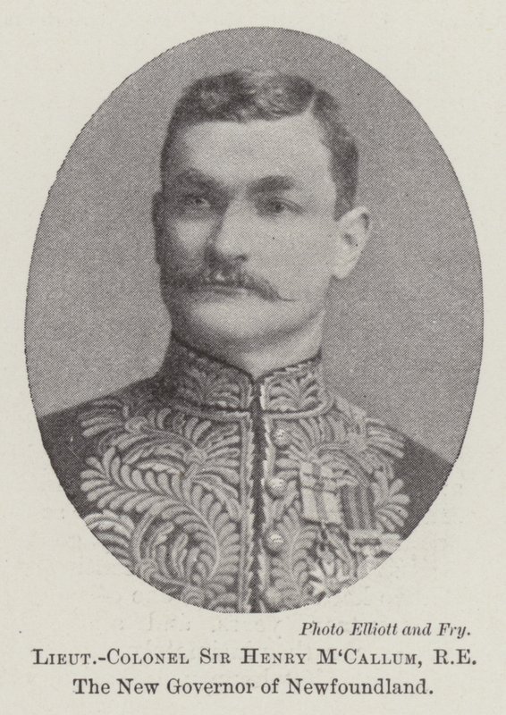 Yarbay Sir Henry MCallum, RE, Newfoundland