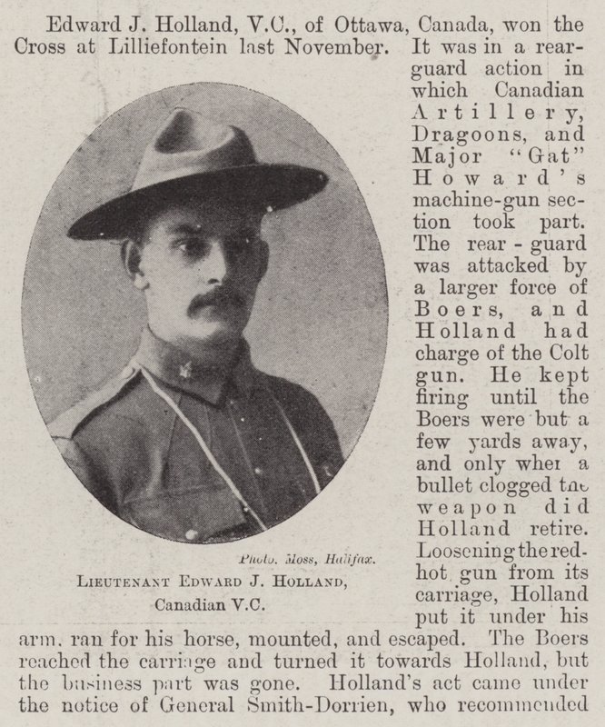 Teğmen Edward J Holland, Kanadalı VC by English Photographer
