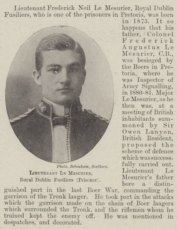 Teğmen Le Mesurier, Royal Dublin Fusiliers (Mahkum) by English Photographer