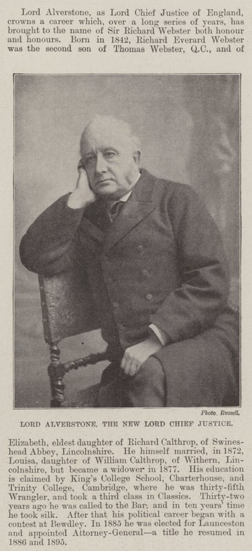Lord Alverstone, Yeni Lord Başyargıç by English Photographer