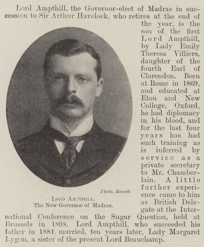 Lord Ampthill, Madras