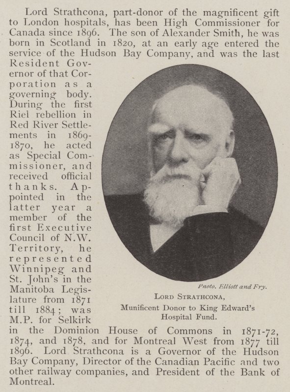 Lord Strathcona, King Edwards Hastanesi Fonuna Cömert Bağışçı by English Photographer