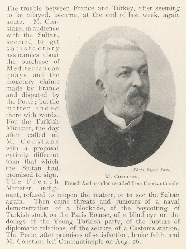 M Constans, Fransız Büyükelçisi Konstantinopolis