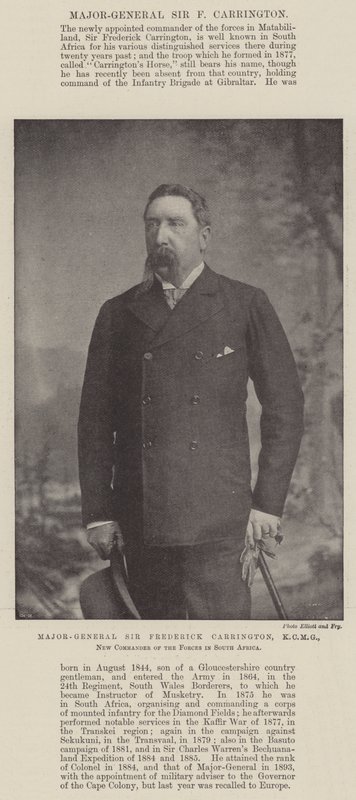 Tümgeneral Sir Frederick Carrington, KCMG, Güney Afrika