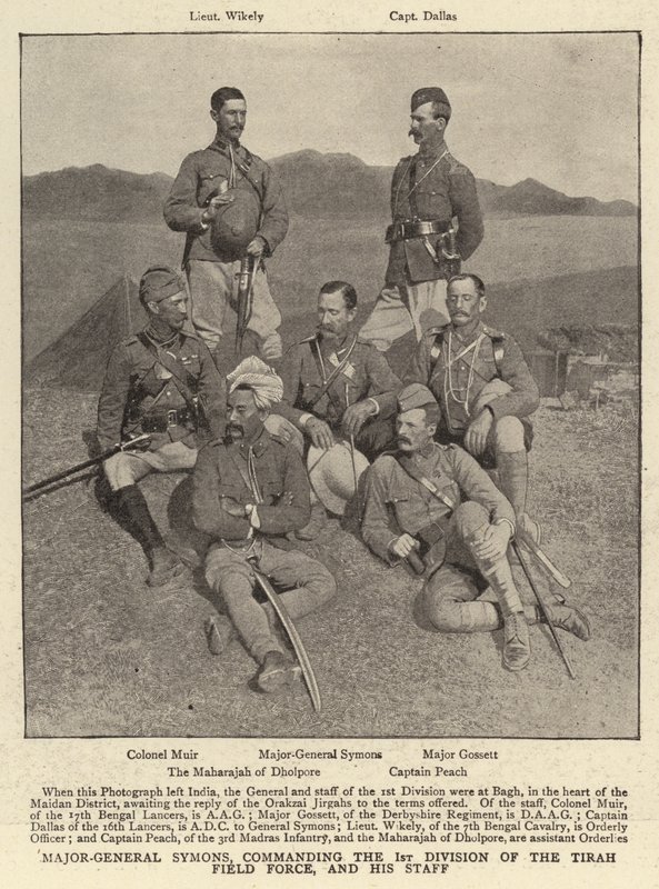 Tümgeneral Symons, Tirah Saha Kuvvetlerinin 1. Tümenine ve Kurmay Başkanlığına komuta ediyor by English Photographer