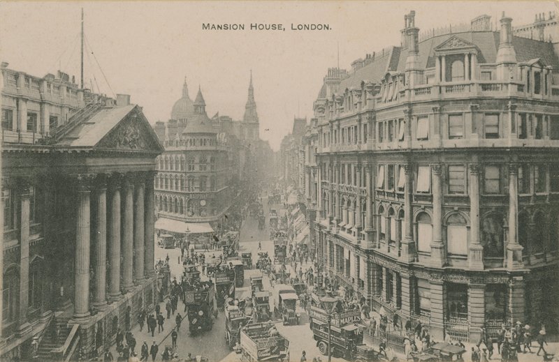 Mansion House, Londra. 1913 yılında gönderilen kartpostal. by English Photographer