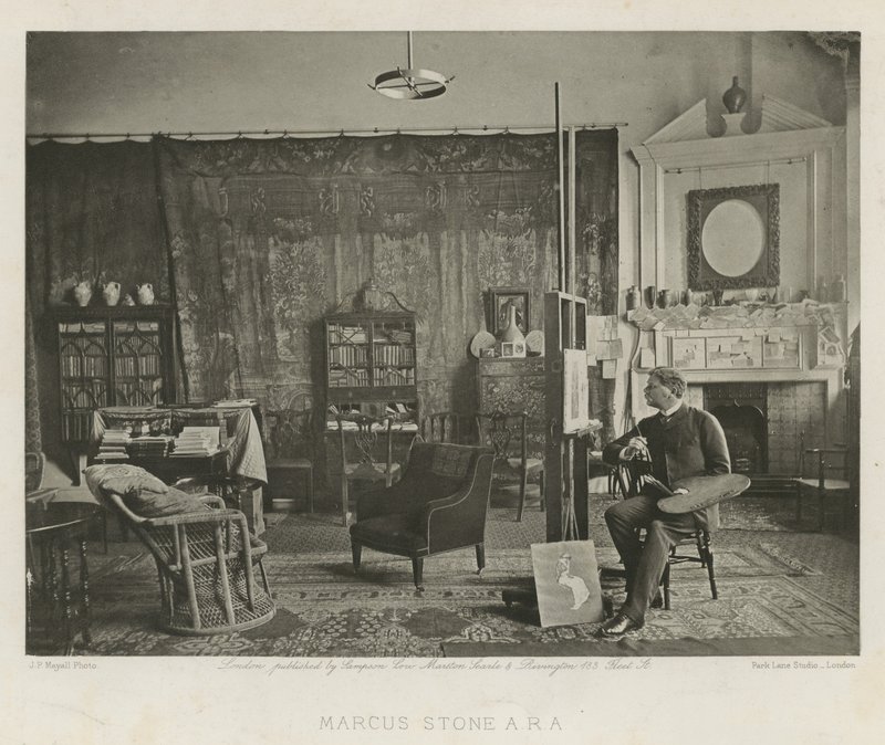 Marcus Stone, Melbury Road Stüdyosunda by English Photographer