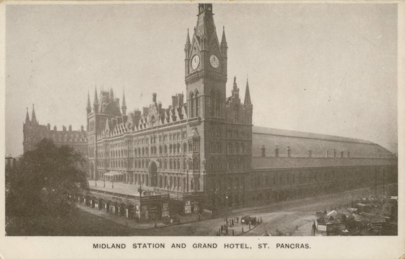 Midland İstasyonu ve Grand Hotel, St Pancras, Londra by English Photographer