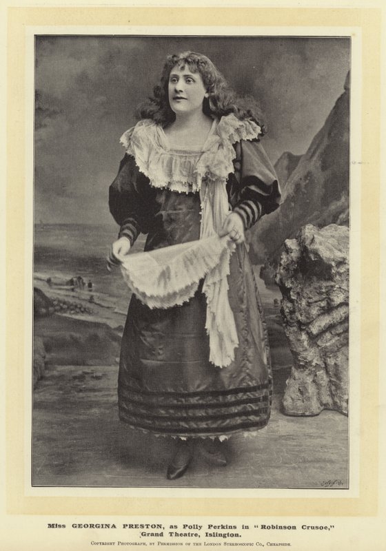 Bayan Georgina Preston, Robinson Crusoe, Grand Theatre, Islington