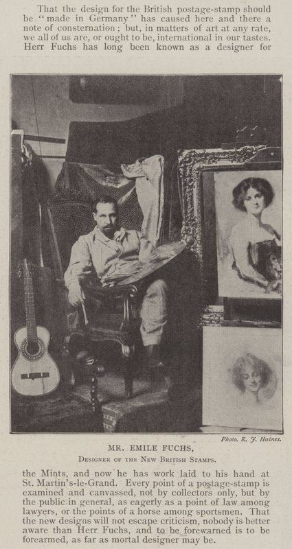 Bay Emile Fuchs, Yeni İngiliz Pullarının Tasarımcısı by English Photographer