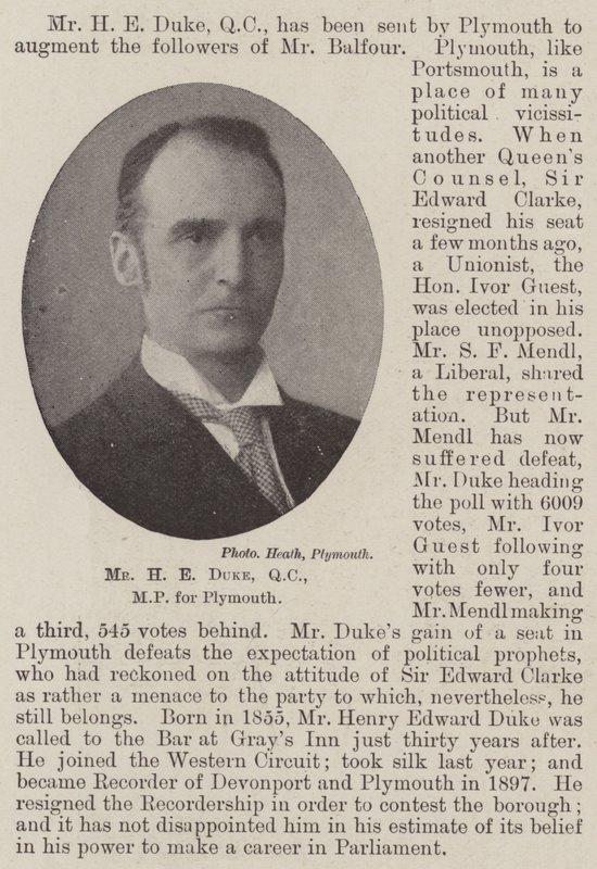 Bay H E Duke, QC, Plymouth Milletvekili by English Photographer