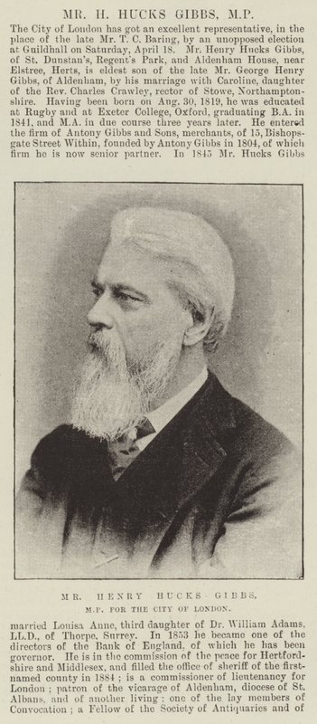 Bay Henry Hucks Gibbs, Londra Şehri Milletvekili by English Photographer