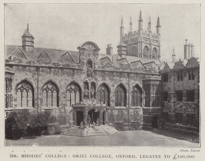 Bay Rhodes College, Oriel College, Oxford, Legatee 100.000 £