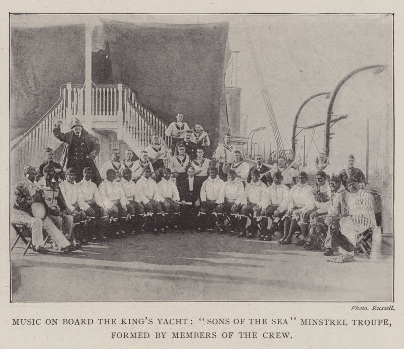 Mürettebat Üyeleri tarafından oluşturulan Kings Yacht, Sons of the Sea Minstrel Troupe Gemisinde Müzik by English Photographer