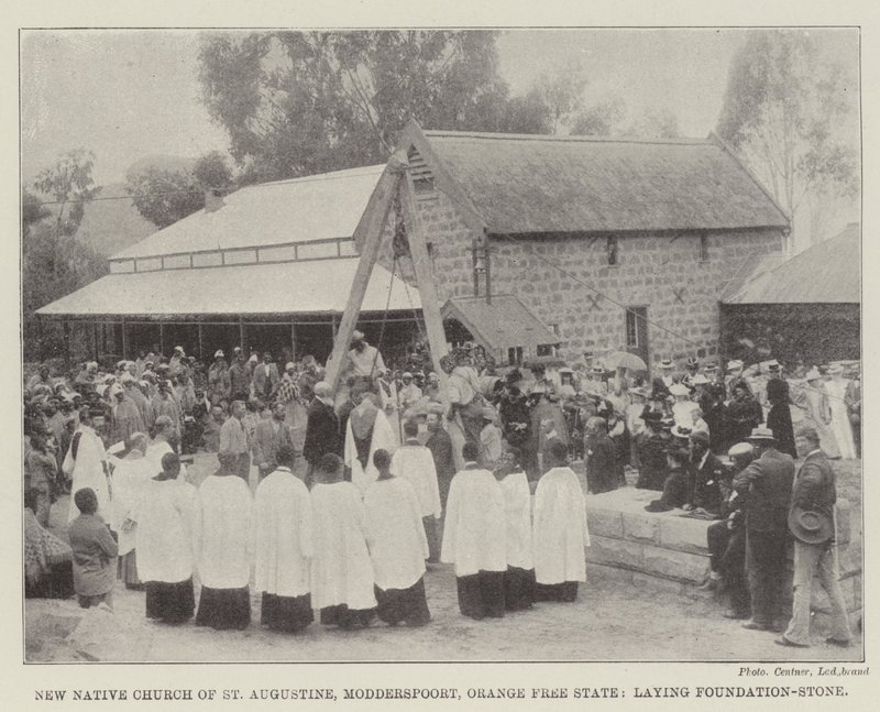 St Augustine Yeni Yerli Kilisesi, Modderspoort, Orange Free State, Temel Taşı döşeme by English Photographer