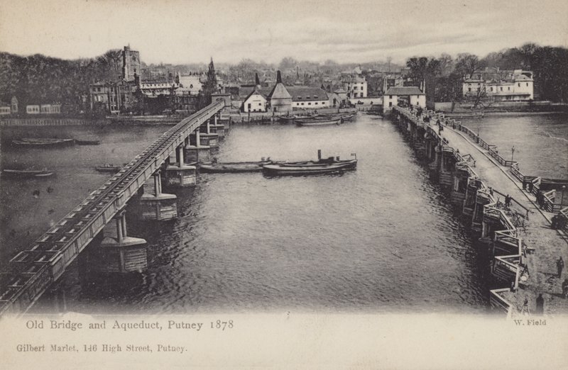 Eski Köprü ve Su Kemeri, Putney, 1878 by English Photographer