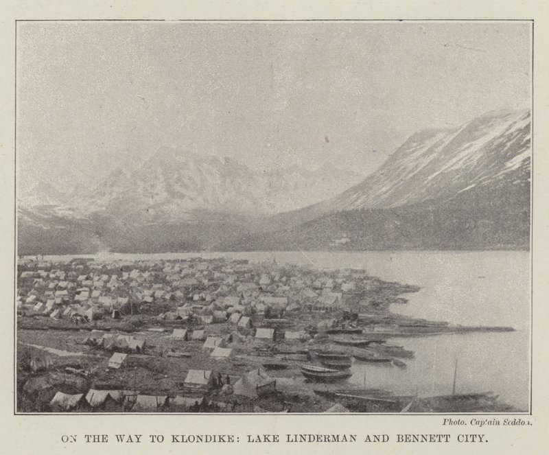 Klondike Yolunda, Linderman Gölü ve Bennett City by English Photographer