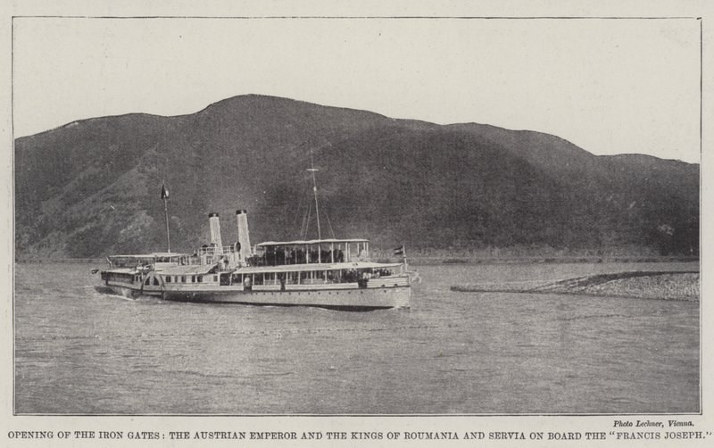 Francis Joseph Gemisinde Demir Kapıların Açılması, Avusturya İmparatoru ve Romanya ve Sırbistan Kralları by English Photographer