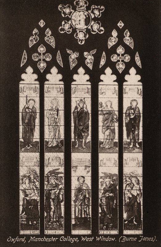 Oxford, Manchester College, West Window, Burne Jones (s/b fotoğraf) by English Photographer