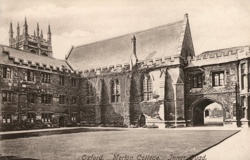 Oxford, Merton College, Inner Quad (s/b fotoğraf) by English Photographer