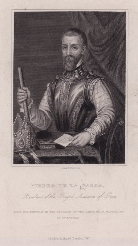 Pedro de la Gasca, İspanyol piskopos, diplomat ve ikinci Peru Valisi (s/b fotoğraf) by English Photographer