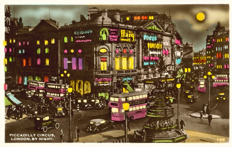 Piccadilly Circus, Londra, gece (fotoğraf) by English Photographer
