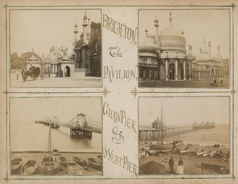 Brighton manzaralarını gösteren resimler içeren kartpostal by English Photographer