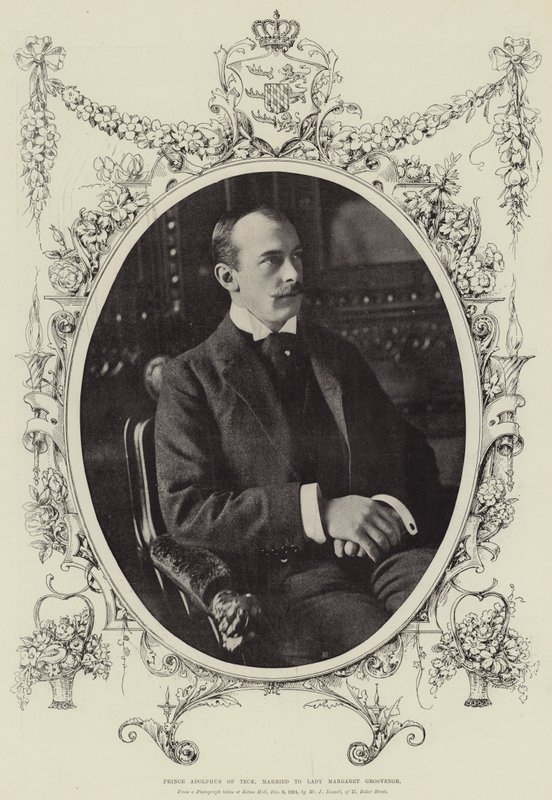 Teck Prensi Adolphus, Leydi Margaret Grosvenor ile evli by English Photographer