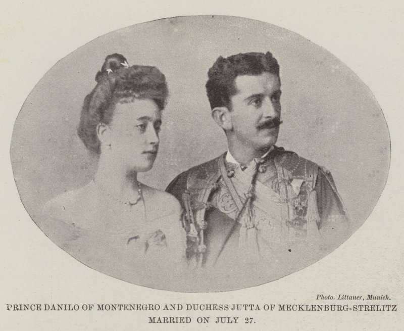 Karadağ Prensi Danilo ve Mecklenburg-Strelitz Düşesi Jutta 27 Temmuz
