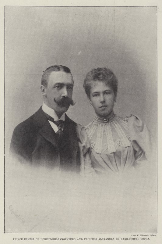 Hohenlohe-Langenburg Prensi Ernest ve Saxe-Coburg-Gotha Prensesi Alexandra by English Photographer