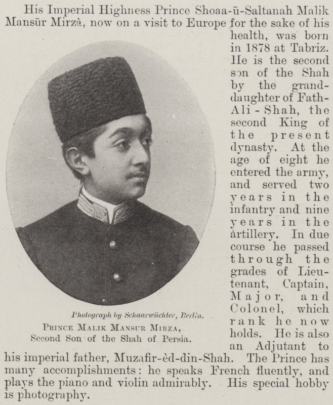 Prens Malik Mansur Mirza, İran Şahı