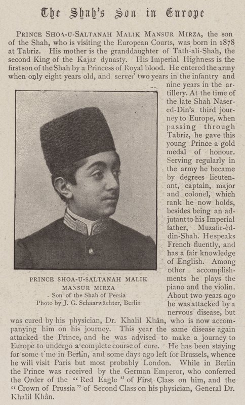 Prens Shoa-U-Saltanah Malik Mansur Mirza by English Photographer