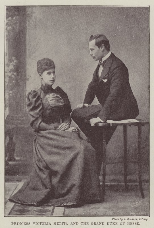 Prenses Victoria Melita ve Hessen Büyük Dükü by English Photographer