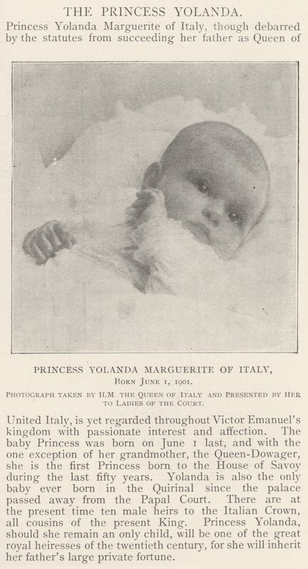 1 Haziran 1901 İtalya Prensesi Yolanda Marguerite by English Photographer