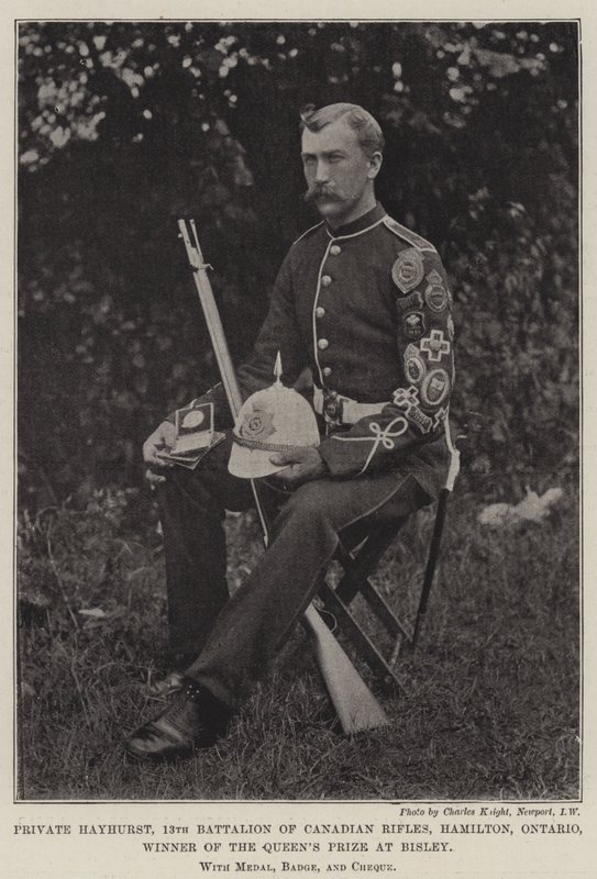 Er Hayhurst, Kanada Tüfeklerinin 13. Taburu, Hamilton, Ontario, Bisley